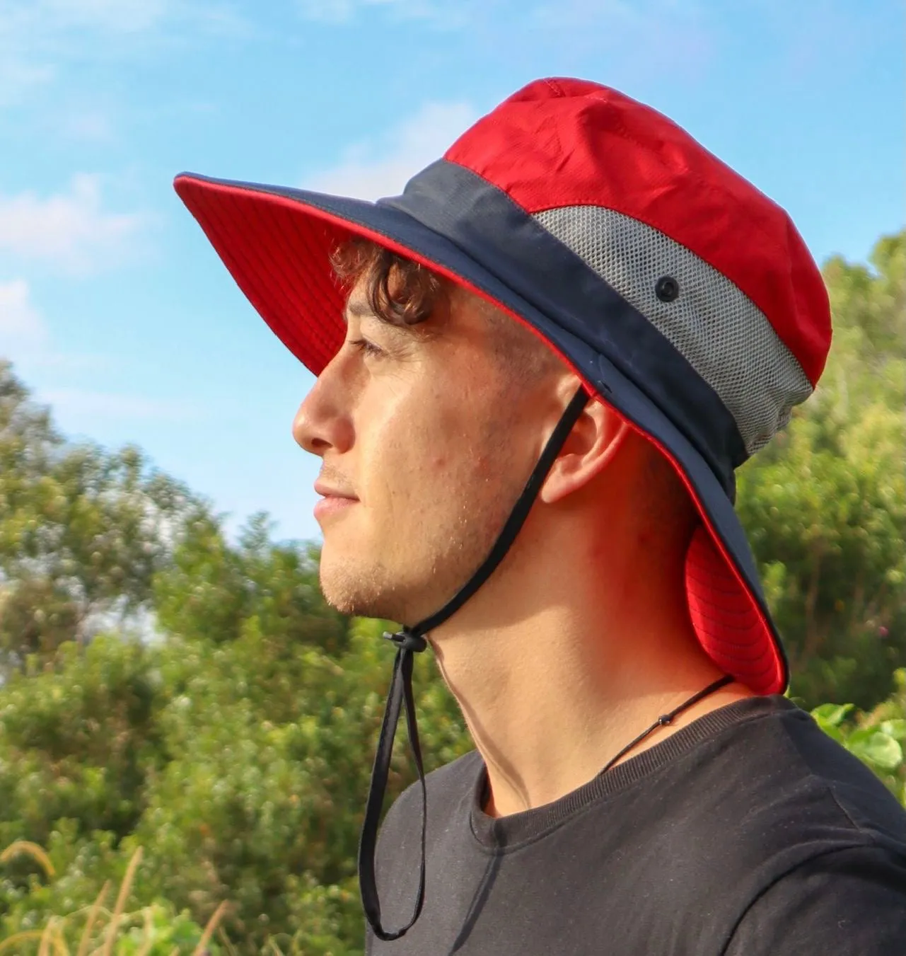 NAVY RED Unisex Wide Brim Hat ($20 CLEARANCE)