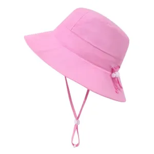 NEW Simplicity Sun Hat for Baby girls Wide Brim Bucket Beach Hat Pink Foldable, Pink SZ 2-4T