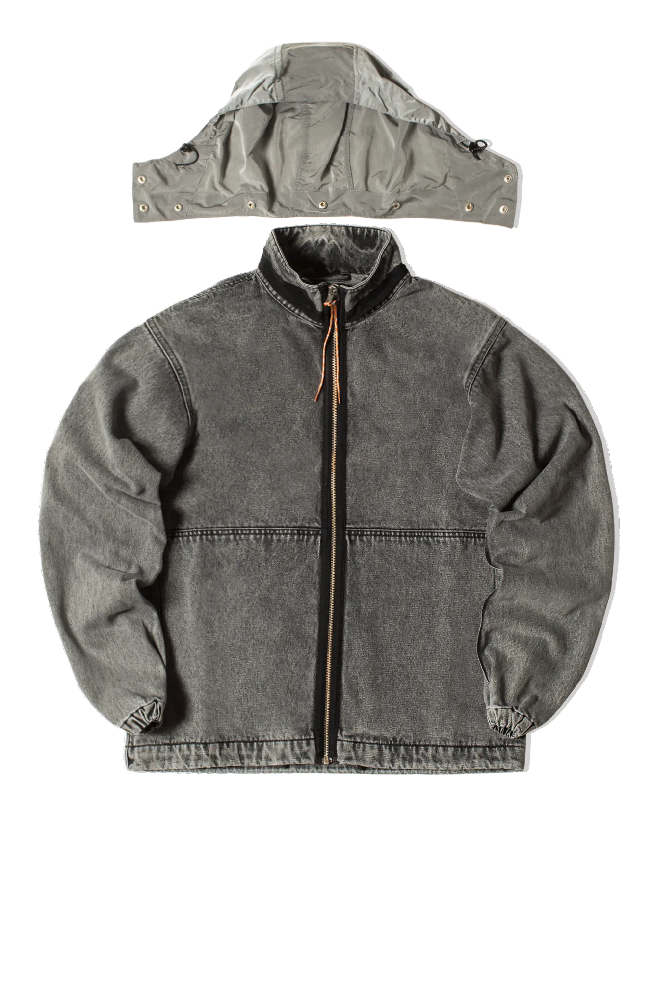 Nylon Hooded Denim Jacket