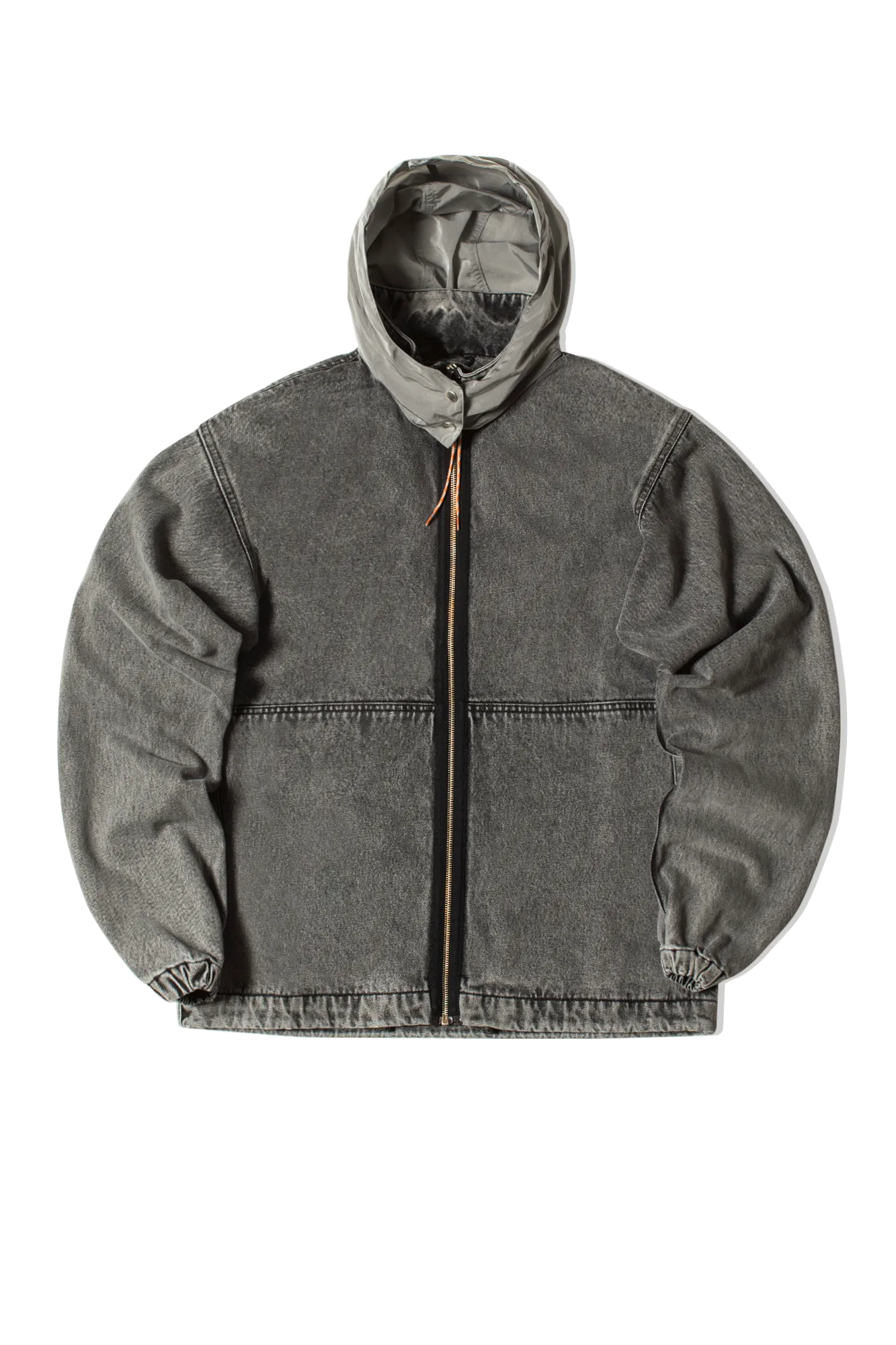 Nylon Hooded Denim Jacket