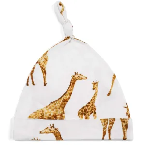 Orange Giraffe Bamboo Knotted Beanie Hat