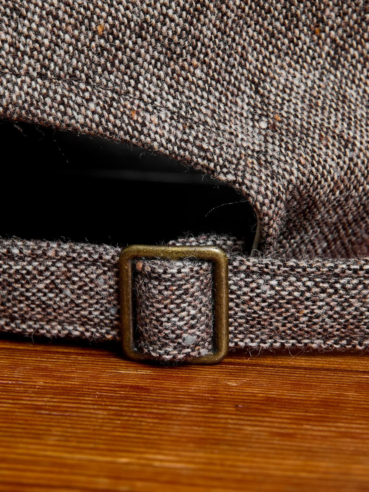 Patch Tweed Baseball Cap in Brown