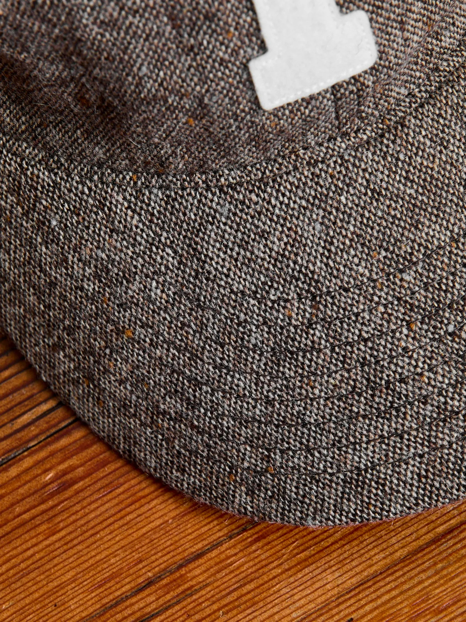 Patch Tweed Baseball Cap in Brown