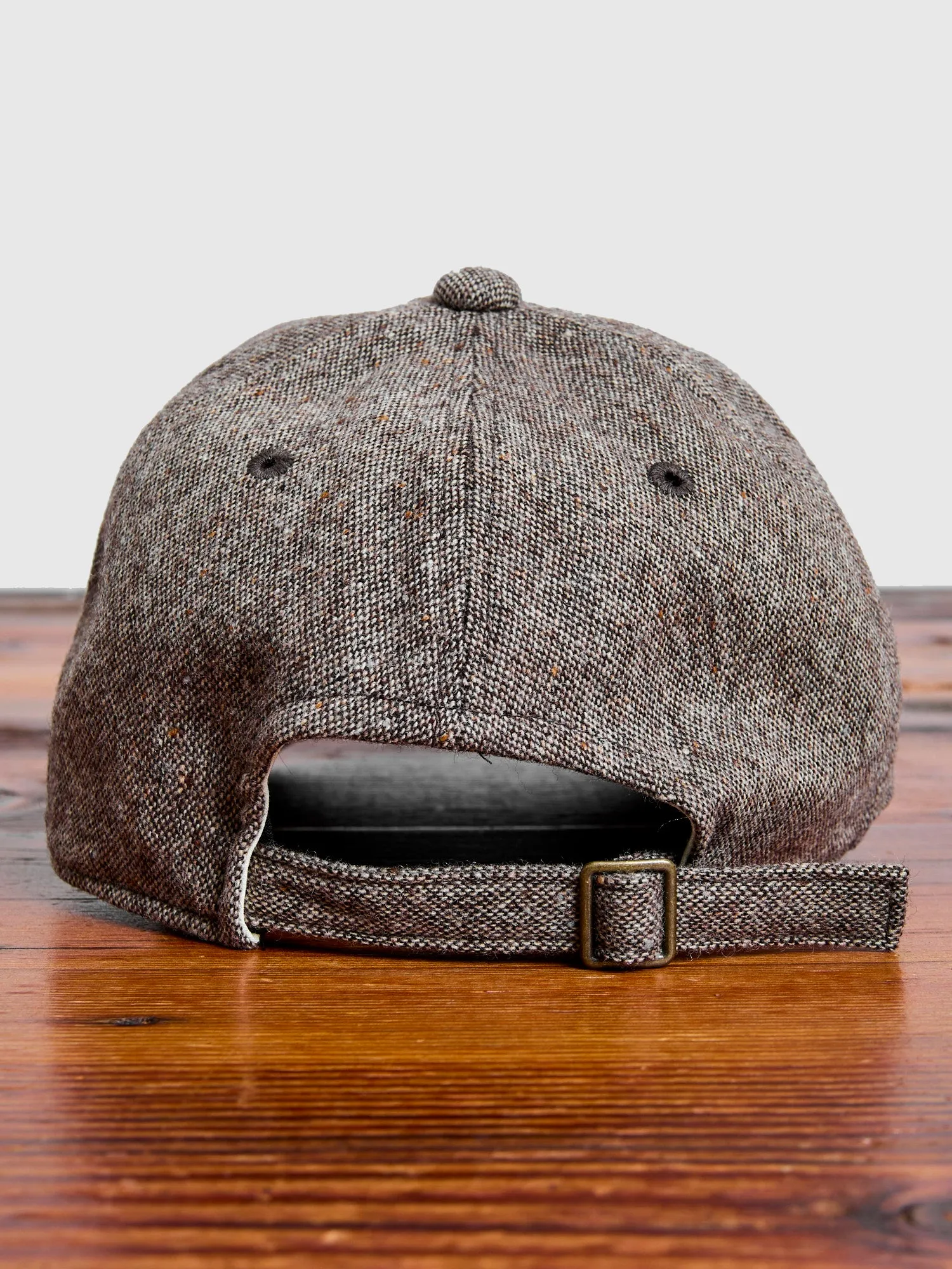 Patch Tweed Baseball Cap in Brown