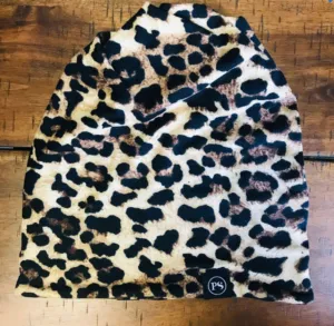 Pretty Simple Messy Bun Beanie (Leopard)