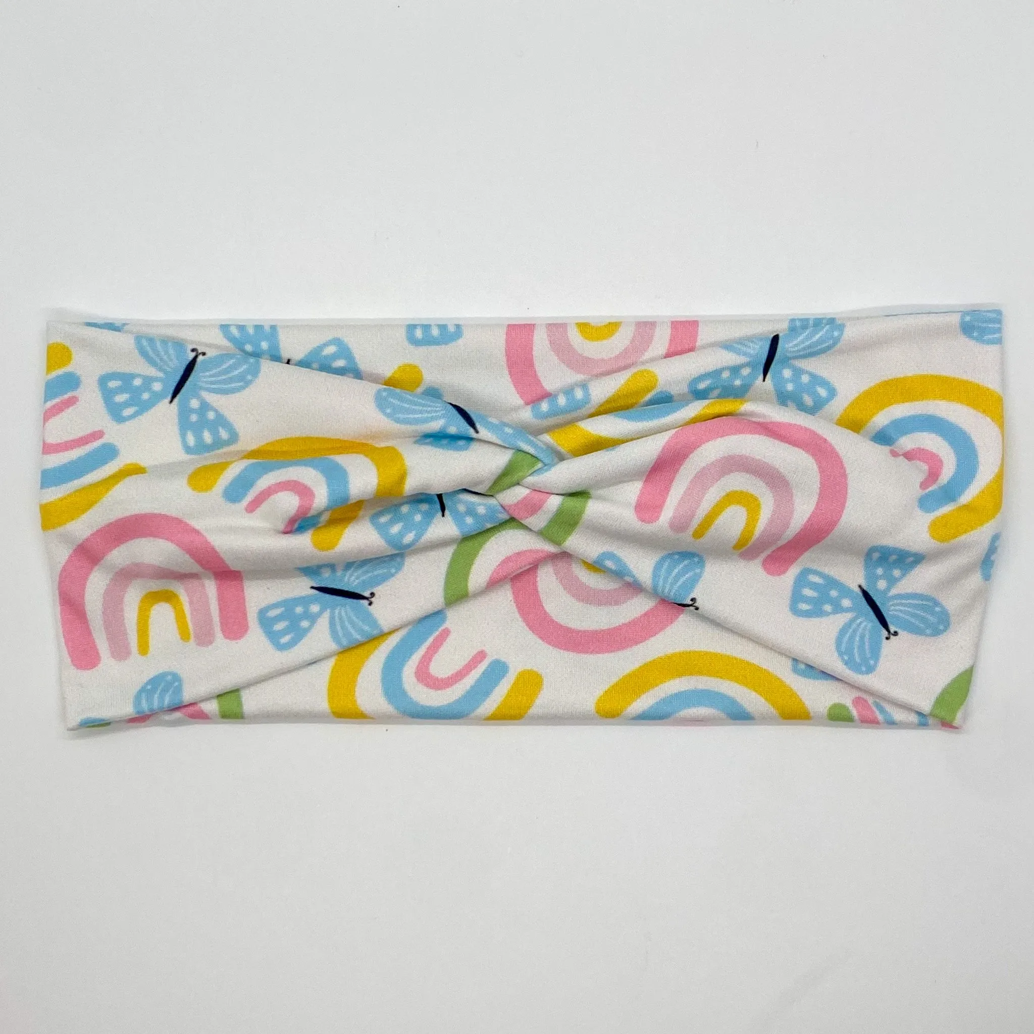 Rainbows and Butterflies Twist Headband