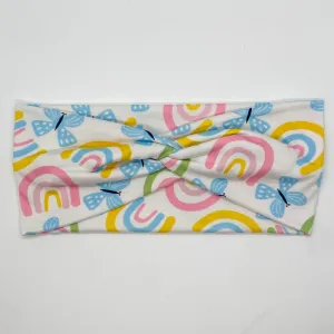Rainbows and Butterflies Twist Headband