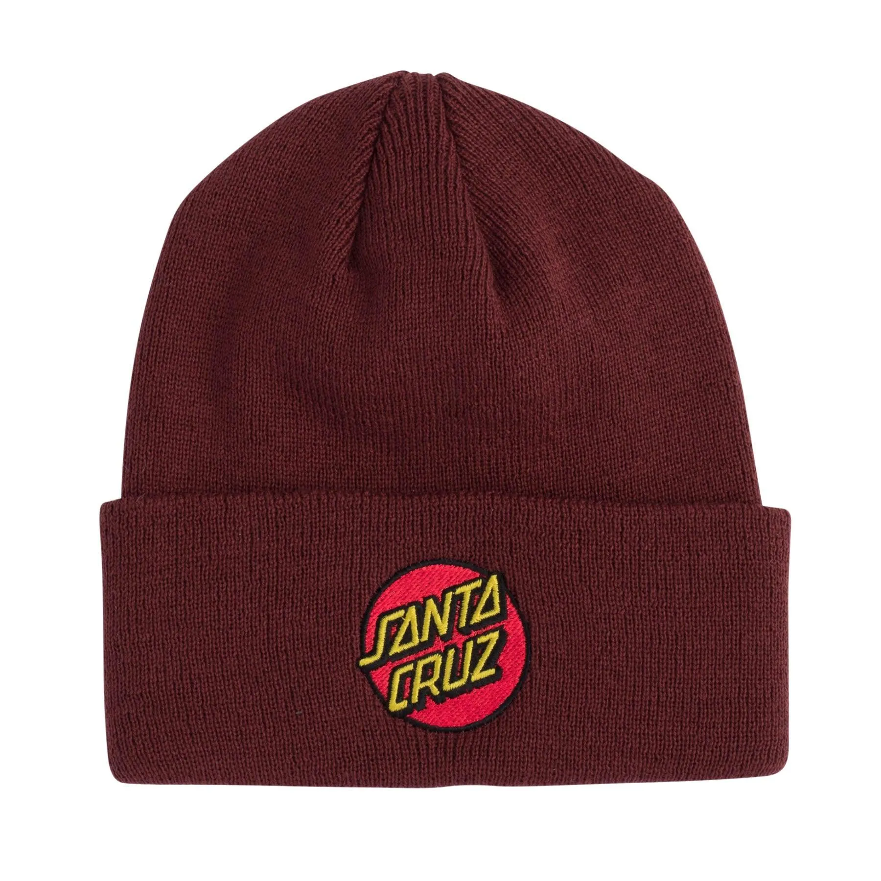 SANTA CRUZ Classic Dot Long Shoreman Beanie Maroon