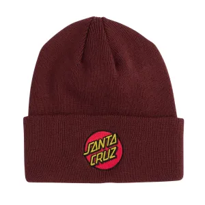 SANTA CRUZ Classic Dot Long Shoreman Beanie Maroon