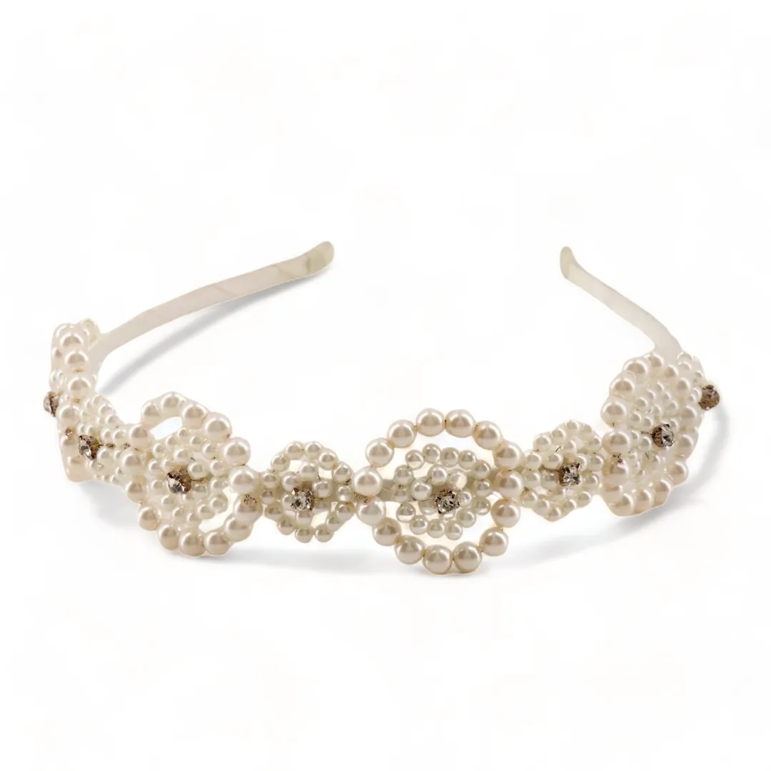 The Agatha Designer Pearl & Diamante Headband for Kids