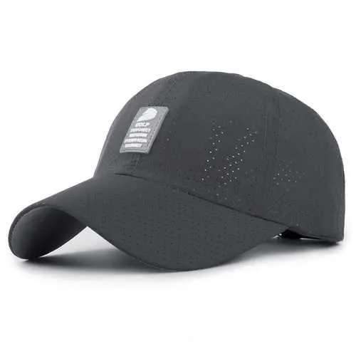 Unisex Men Women Polyester Quick Dry Hole Baseball Cap Breathable Adjustable Outdoor Sport Hats