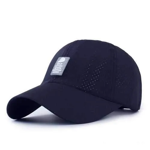 Unisex Men Women Polyester Quick Dry Hole Baseball Cap Breathable Adjustable Outdoor Sport Hats