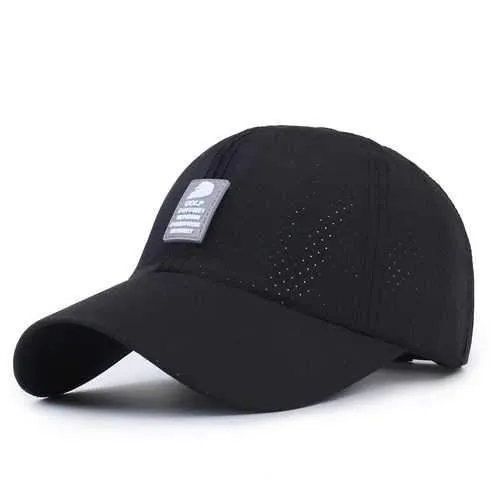 Unisex Men Women Polyester Quick Dry Hole Baseball Cap Breathable Adjustable Outdoor Sport Hats