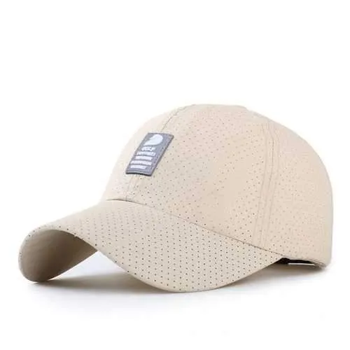 Unisex Men Women Polyester Quick Dry Hole Baseball Cap Breathable Adjustable Outdoor Sport Hats