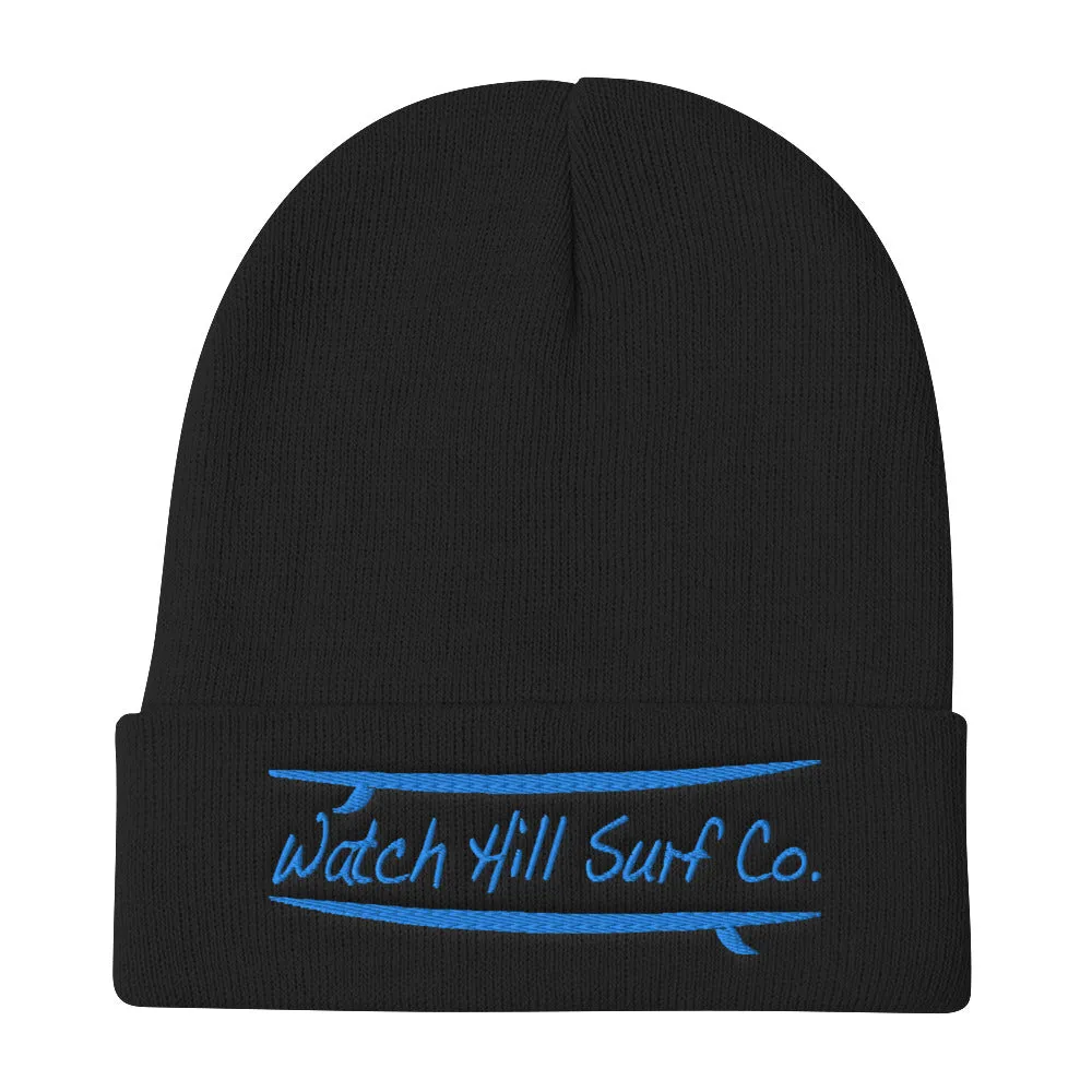 Watch Hill Surf Co. 'Parallel Boards' Embroidered Beanie (Blue)