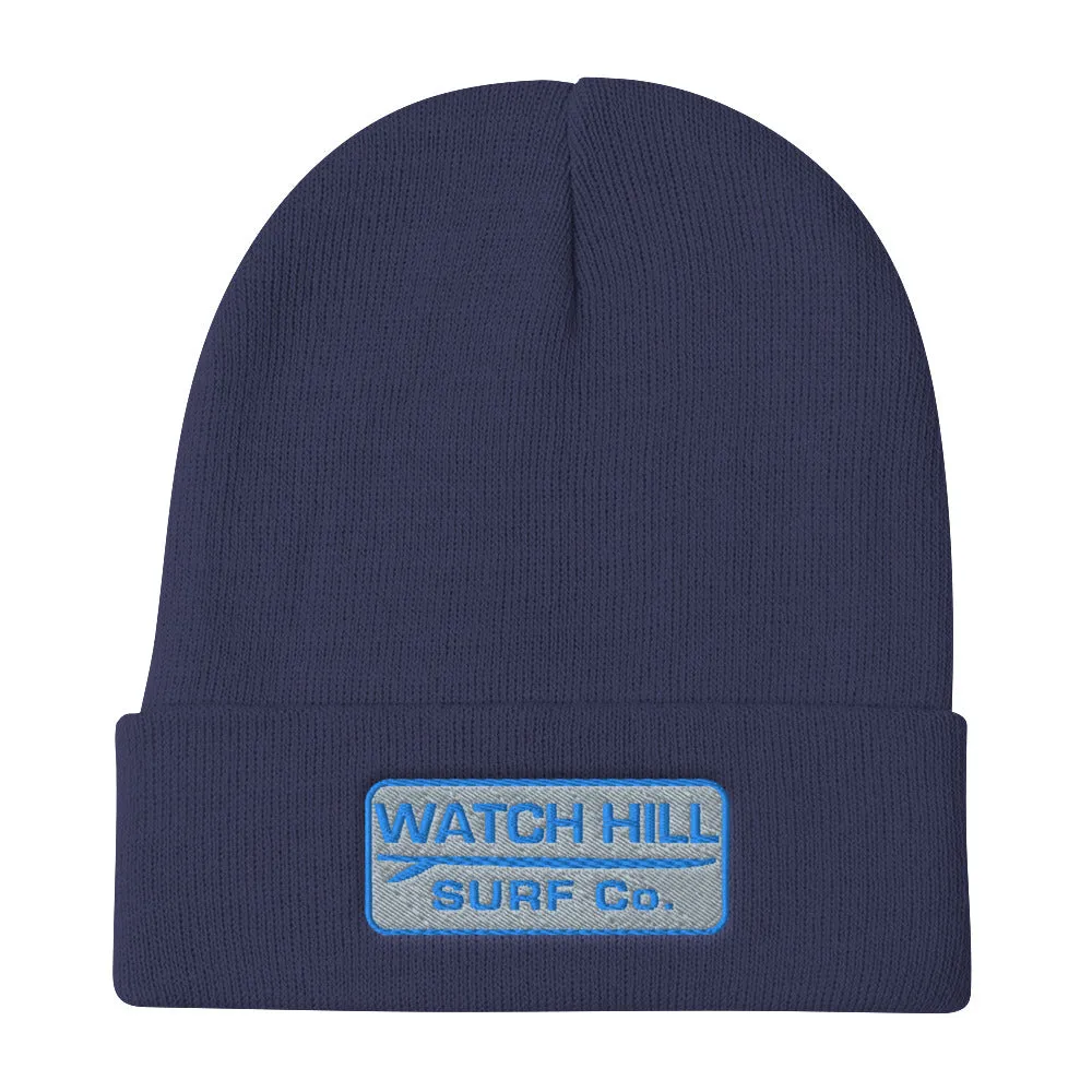 Watch Hill Surf Co. 'Patch Logo' Embroidered Beanie (Blue)