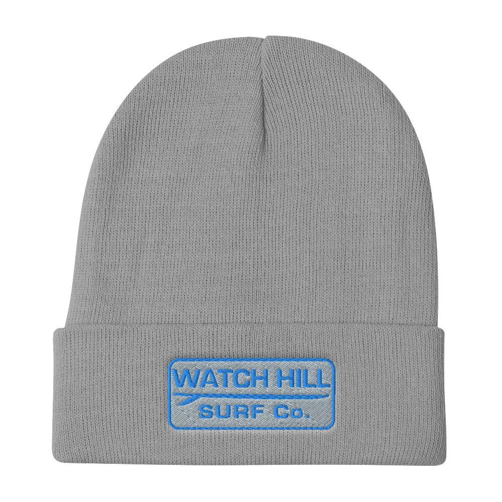 Watch Hill Surf Co. 'Patch Logo' Embroidered Beanie (Blue)