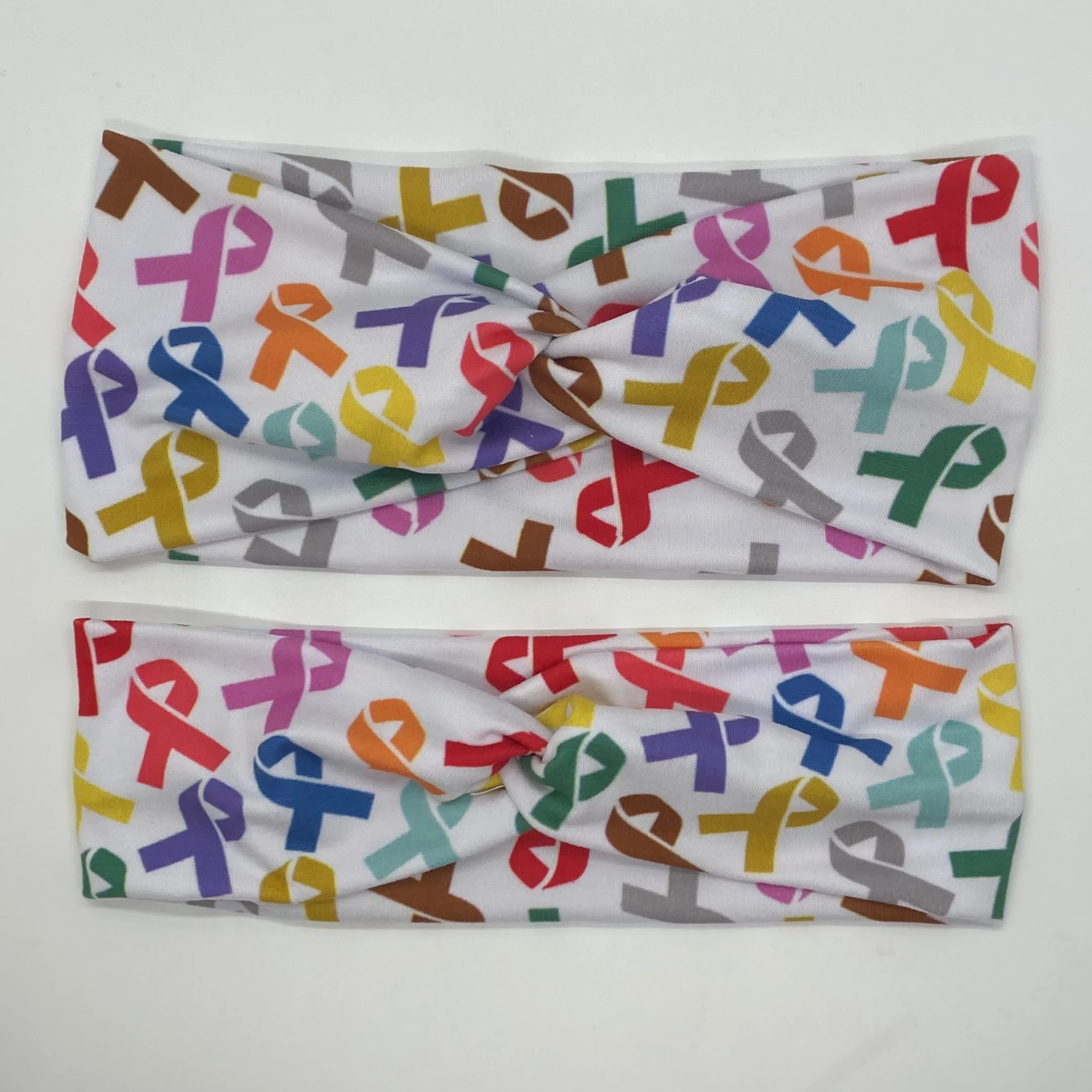 White Multicolor Ribbon Twist Headband