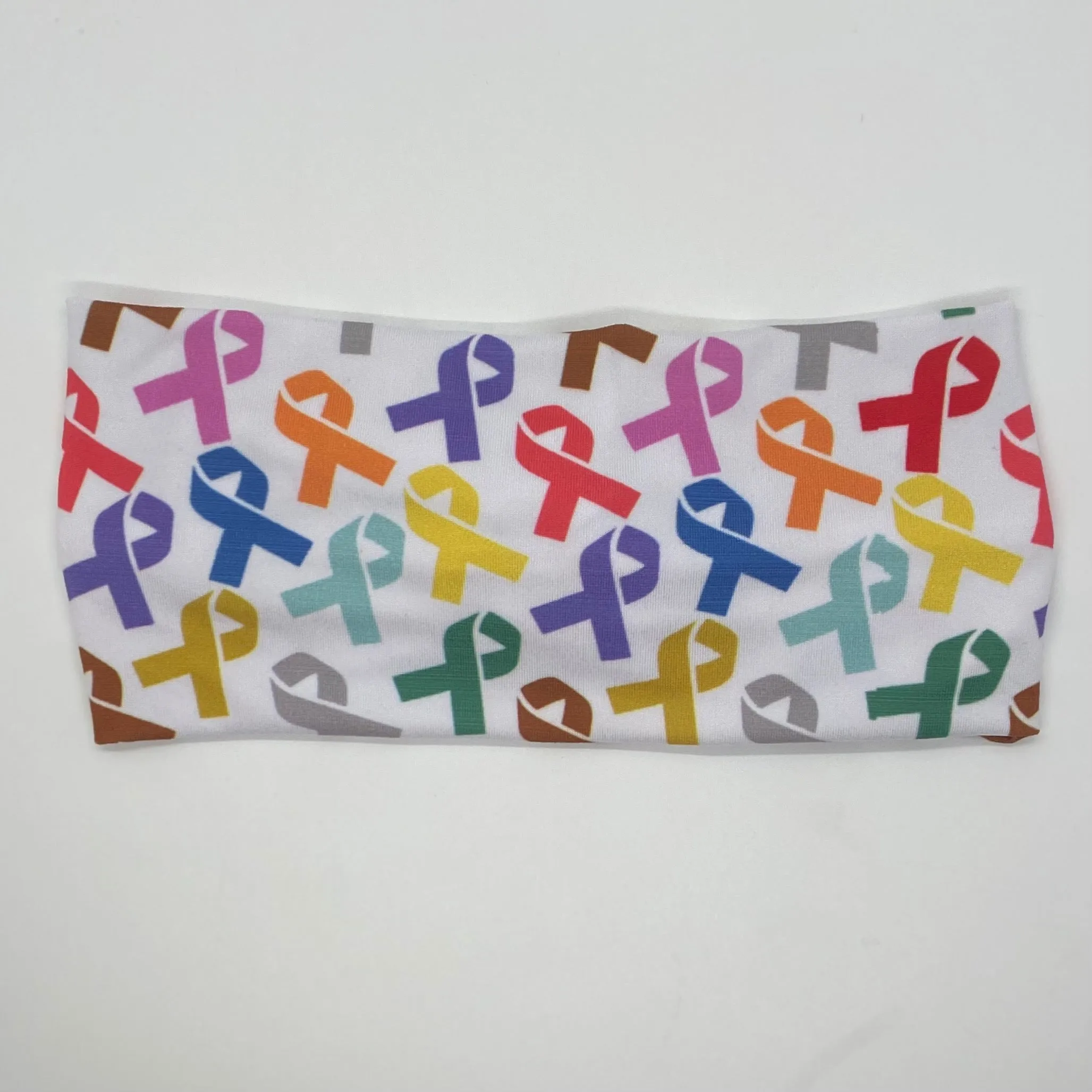 White Multicolor Ribbon Twist Headband