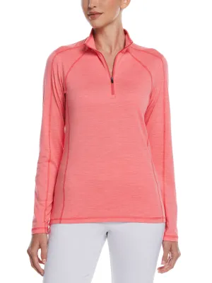 Women's Brushed Heather Jersey 1/4 Zip Golf Pullover