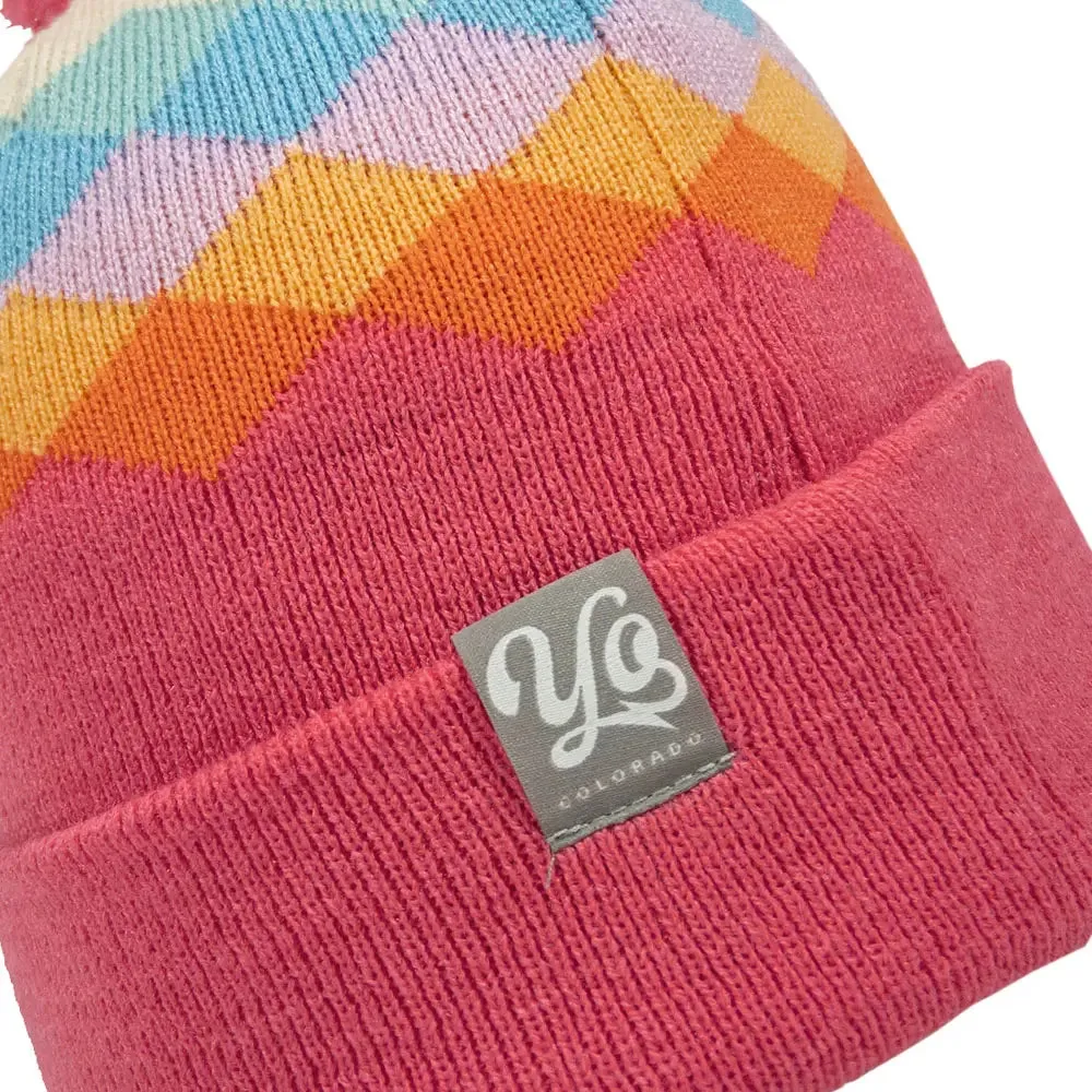 YoColorado - Kids Original Beanie - Berry Argyle