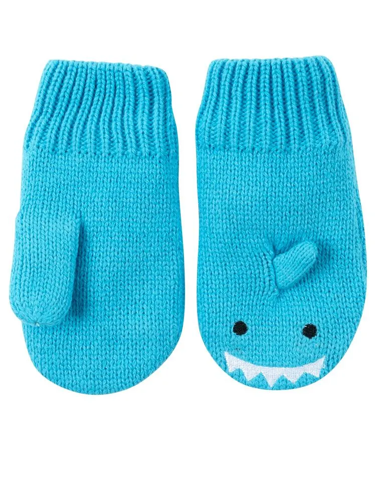 Zoocchini -  Kids Knit Mittens - Sherman The Shark