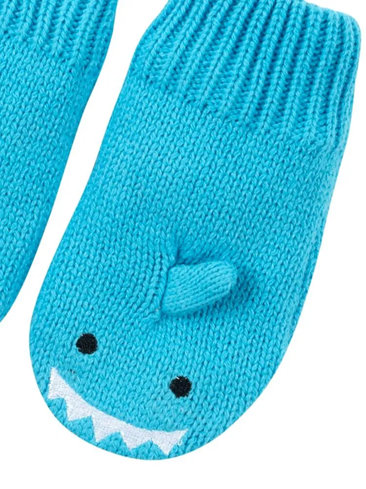 Zoocchini -  Kids Knit Mittens - Sherman The Shark