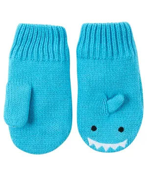 Zoocchini -  Kids Knit Mittens - Sherman The Shark